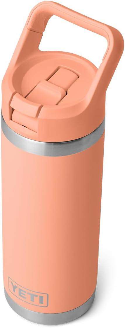 imageYETI Rambler 18 oz Bottle Vacuum Insulated Stainless Steel with Straw Cap Moon DustLowcountry Peach