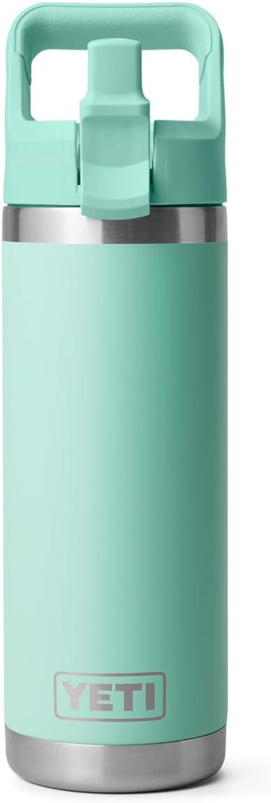 imageYETI Rambler 18 oz Bottle Vacuum Insulated Stainless Steel with Straw Cap Moon DustSeafoam