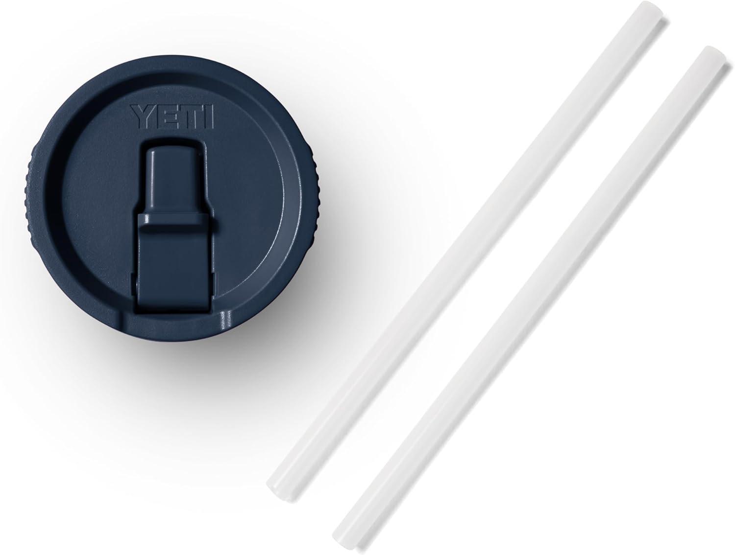 imageYETI Rambler 20 oz Travel Mug with Flip Straw Lid Stainless Steel Vacuum Insulated Leakproof Cup Holder FriendlyNavy