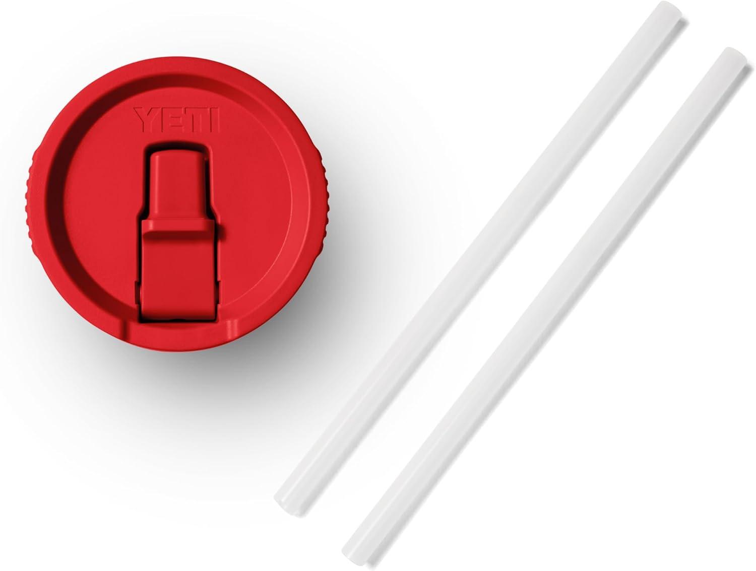 imageYETI Rambler 20 oz Travel Mug with Flip Straw Lid Stainless Steel Vacuum Insulated Leakproof Cup Holder FriendlyRescue Red