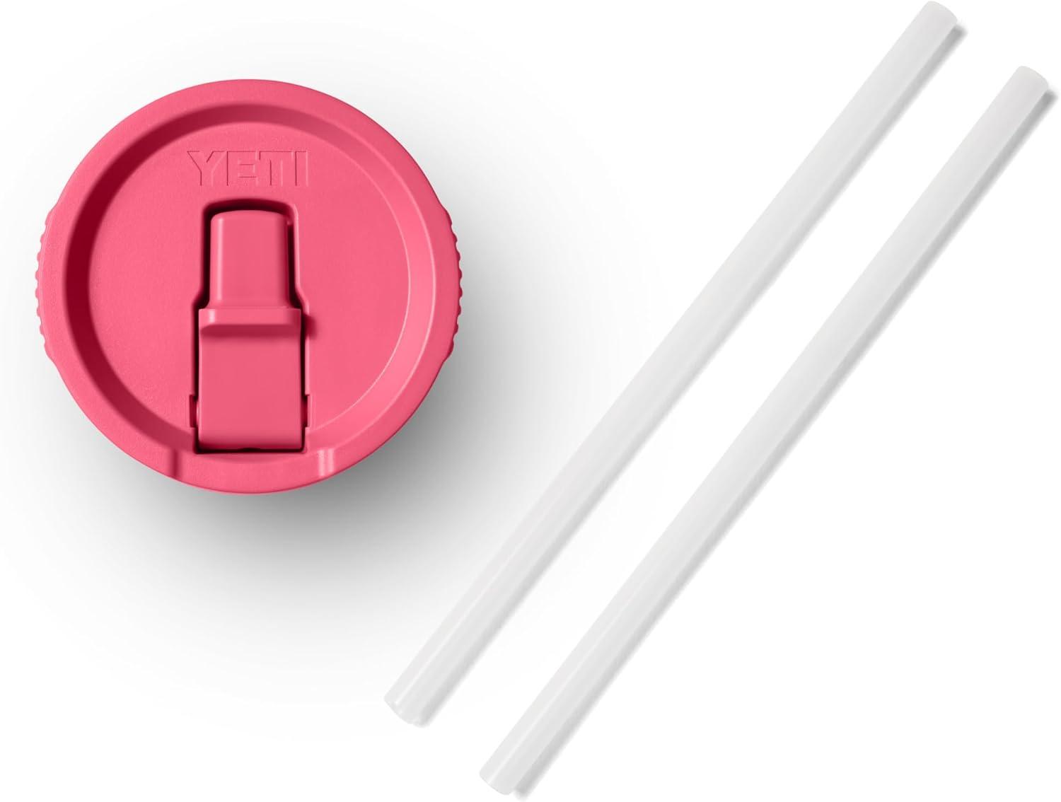 imageYETI Rambler 20 oz Travel Mug with Flip Straw Lid Stainless Steel Vacuum Insulated Leakproof Cup Holder FriendlyTropical Pink