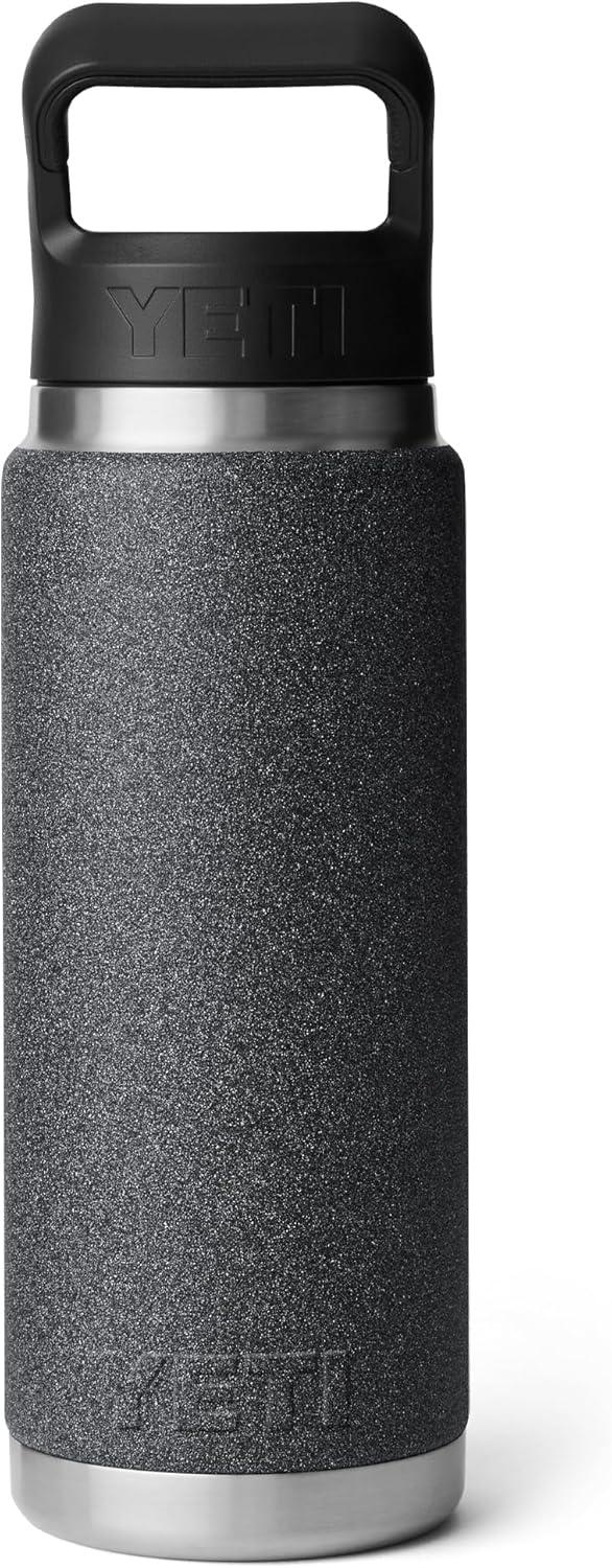 imageYETI Rambler 26 oz Bottle Vacuum Insulated Stainless Steel with Straw Cap Black StoneBlack StoneTextured