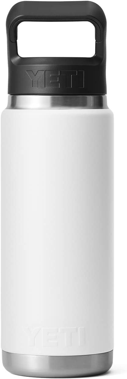 imageYETI Rambler 26 oz Bottle Vacuum Insulated Stainless Steel with Straw Cap Black StoneWhite