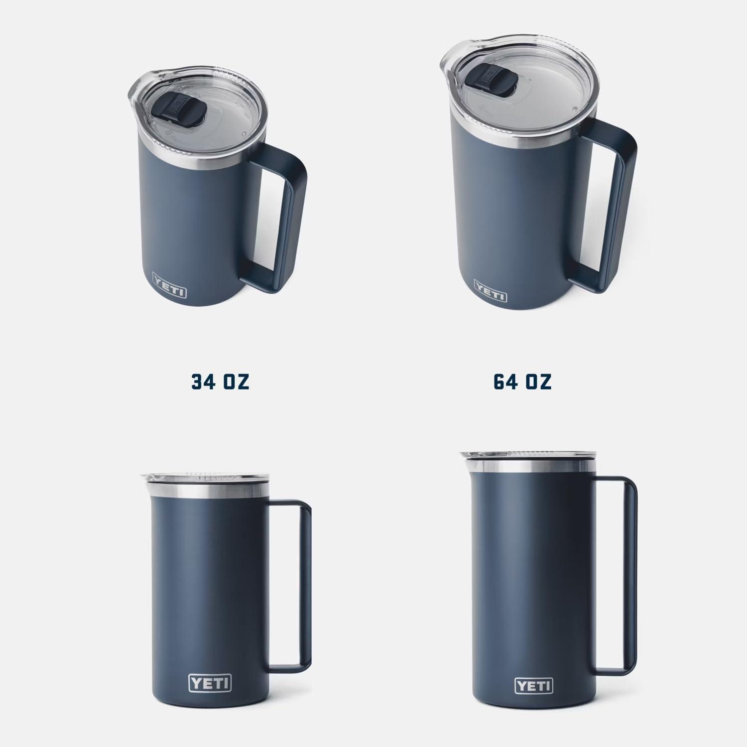 imageYETI Rambler 34 oz Pitcher Vacuum Insulated Stainless Steel with MagSlider Lid NavyLow Country Peach