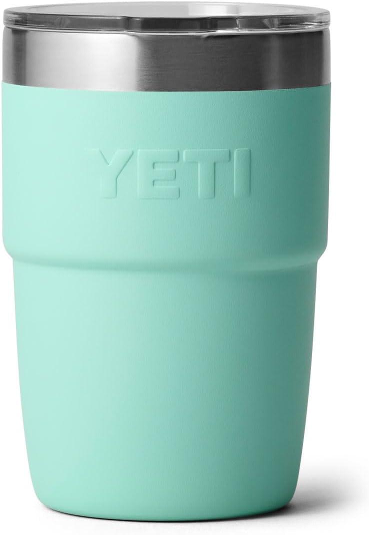 imageYETI Rambler 8 oz Insulated Coffee Mug with Lid Stackable DoubleWall Vacuum Insulated Coffee Cup DuraSip Ceramic Lining BaristaFriendly Design Stainless Steel Dishwasher SafeSeafoam