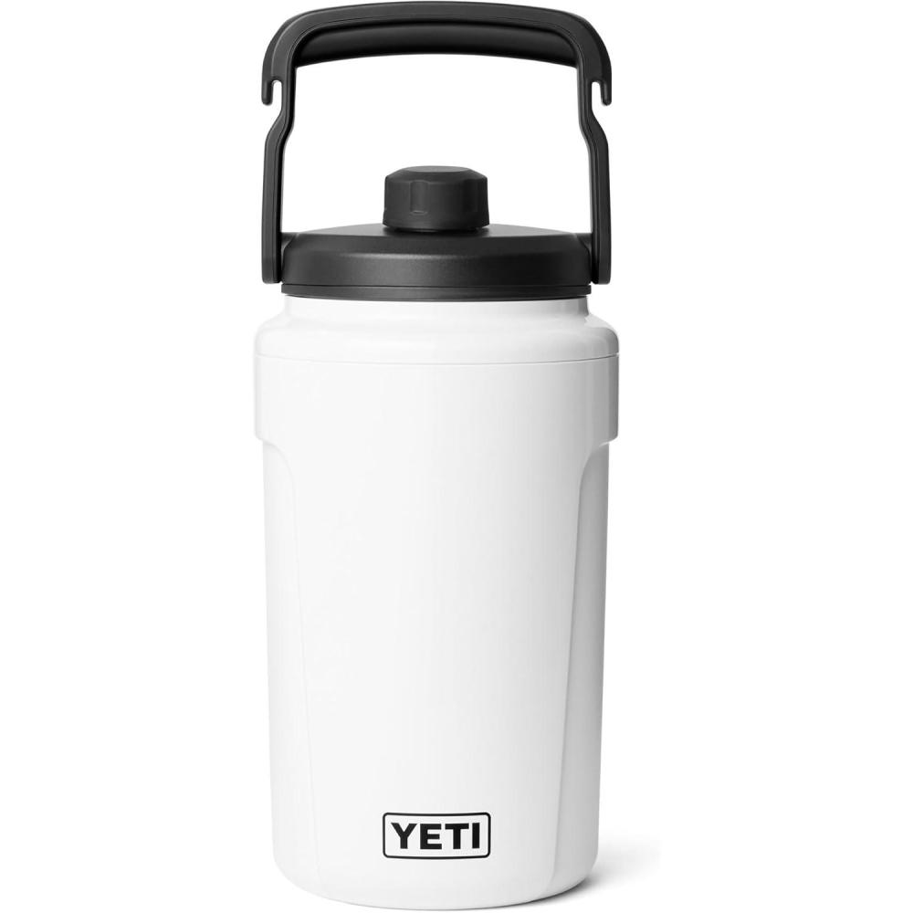 imageYETI Half Gallon Insulated Chug Cap Water Jug Leakproof Lightweight Sports Bottle with Fence Hook Handle Keeps Drinks IceCold Ideal for Gym Sports ampamp TournamentsWhite