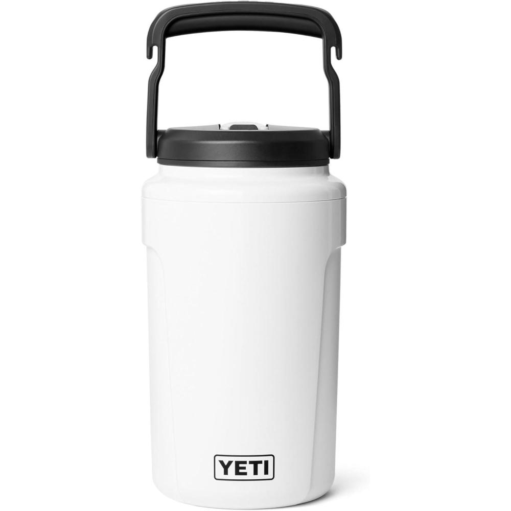 imageYETI Half Gallon Insulated Straw Cap Water Jug  Leakproof Lightweight Sports Bottle with Fence Hook Handle  Keeps Drinks IceCold  Ideal for Gym Sports ampamp TournamentsWhite