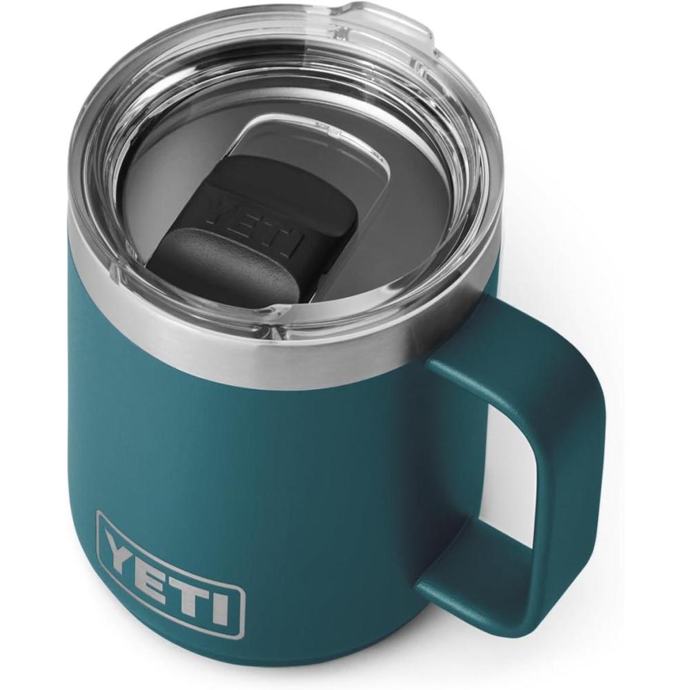 imageYETI Rambler 10 oz Stackable Mug Vacuum Insulated Stainless Steel with MagSlider Lid WhiteAgave Teal