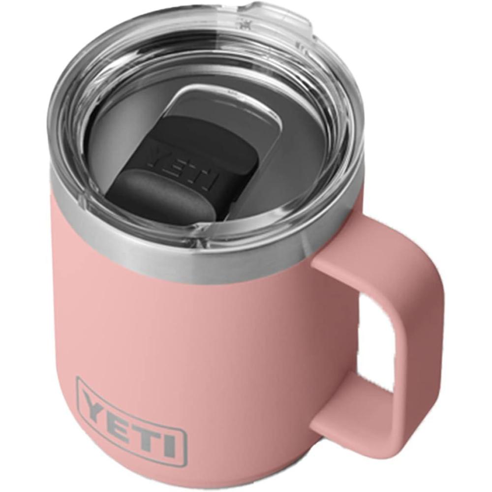 imageYETI Rambler 10 oz Stackable Mug Vacuum Insulated Stainless Steel with MagSlider Lid WhiteSandstone Pink