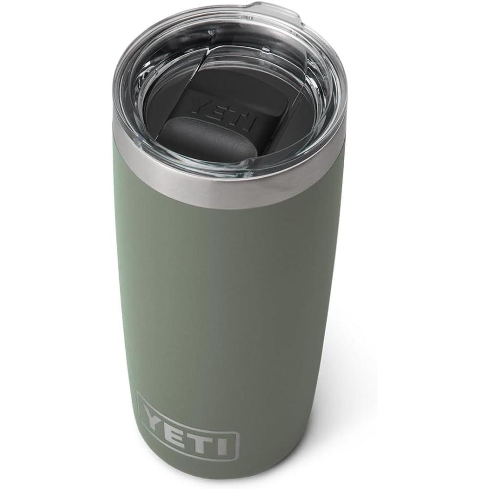 imageYETI Rambler 10 oz Tumbler Stainless Steel Vacuum Insulated with MagSlider Lid WhiteCamp Green