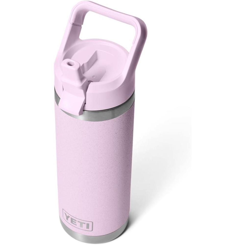 imageYETI Rambler 18 oz Bottle Vacuum Insulated Stainless Steel with Straw Cap Moon DustCherry Blossom  Textured