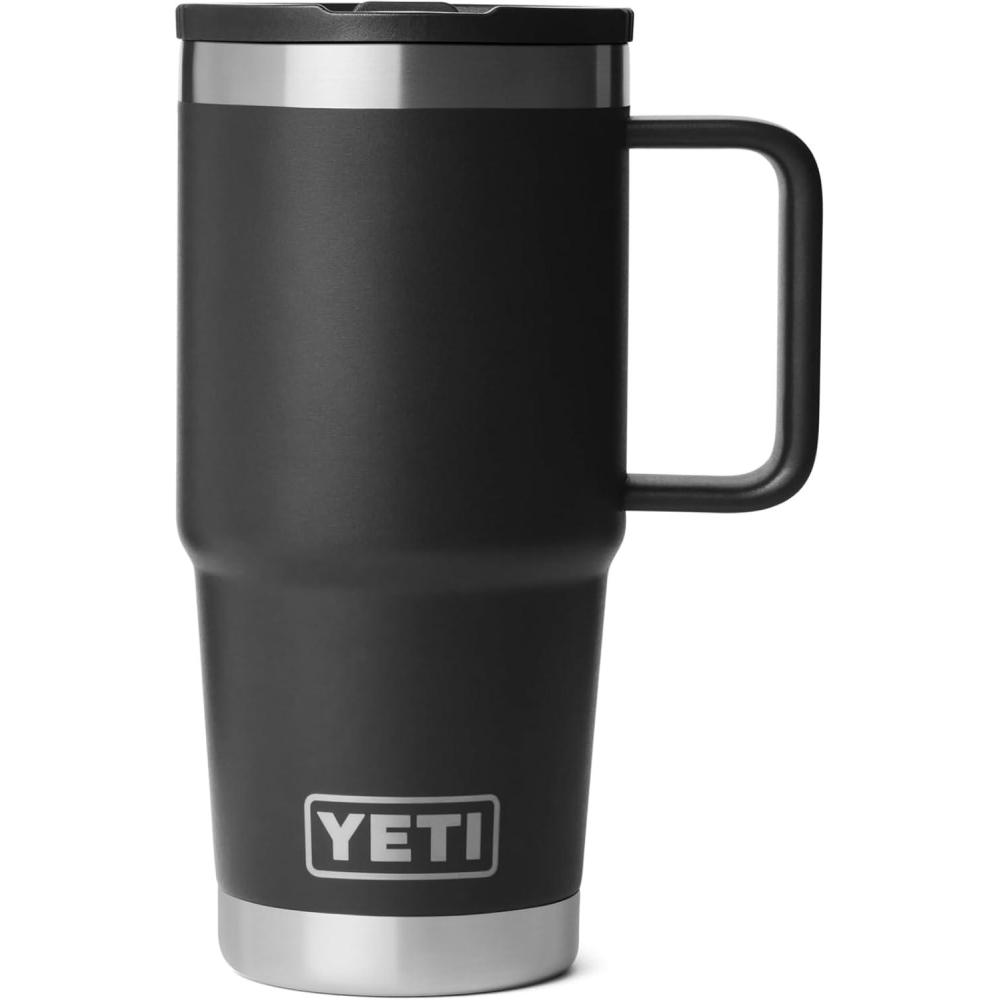imageYETI Rambler 20 oz Travel Mug with Flip Straw Lid Stainless Steel Vacuum Insulated Leakproof Cup Holder FriendlyBlack