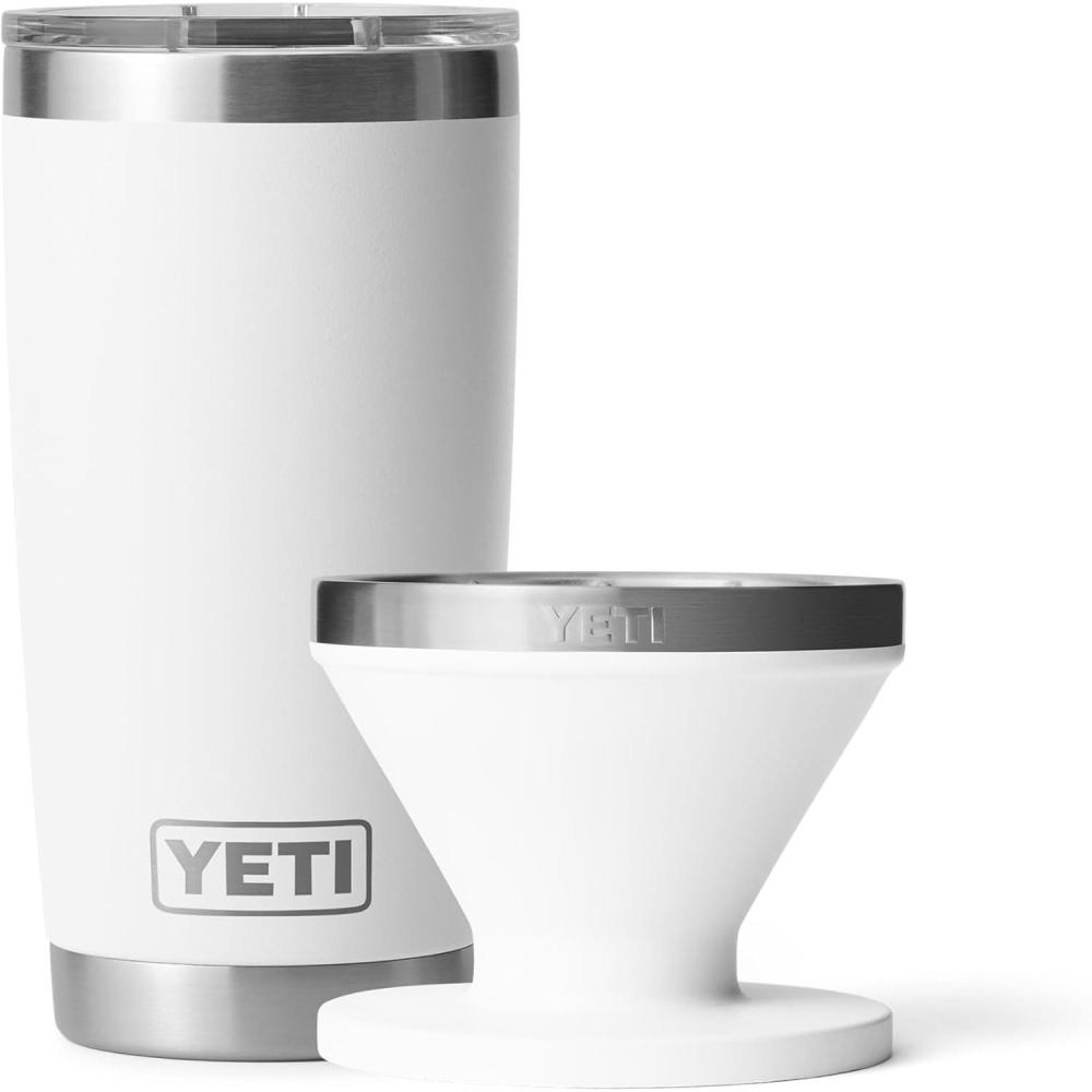 imageYETI Rambler 20 oz Tumbler Stainless Steel Vacuum Insulated with MagSlider Lid Pour Over Coffee Maker Accessory Ramblers White