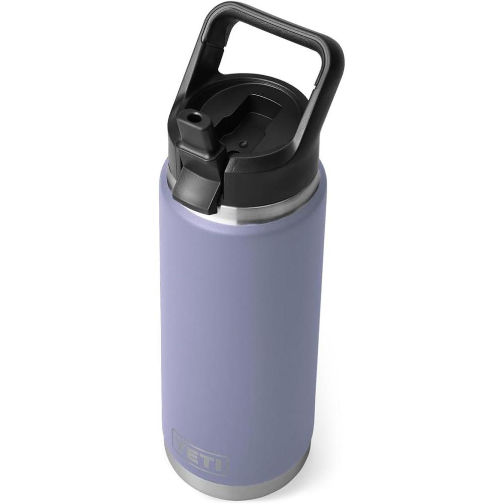 imageYETI Rambler 26 oz Bottle Vacuum Insulated Stainless Steel with Straw Cap Black StoneCosmic Lilac