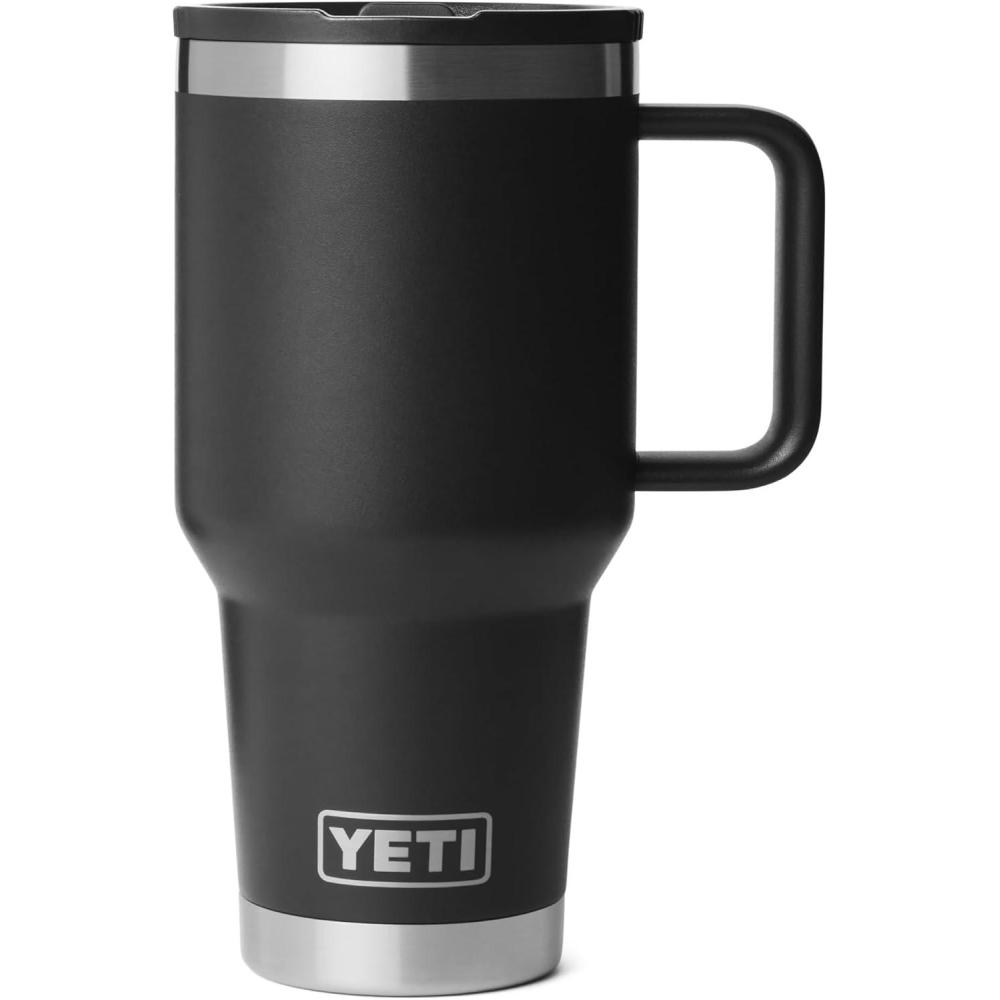 imageYETI Rambler 30 oz Travel Mug with Flip Straw Lid Stainless Steel Vacuum Insulated Leakproof Cup Holder FriendlyBlack