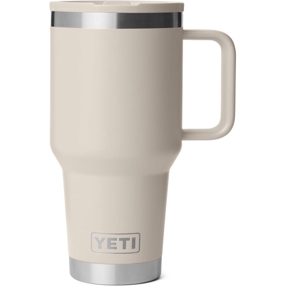 imageYETI Rambler 30 oz Travel Mug with Flip Straw Lid Stainless Steel Vacuum Insulated Leakproof Cup Holder FriendlyCape Taupe