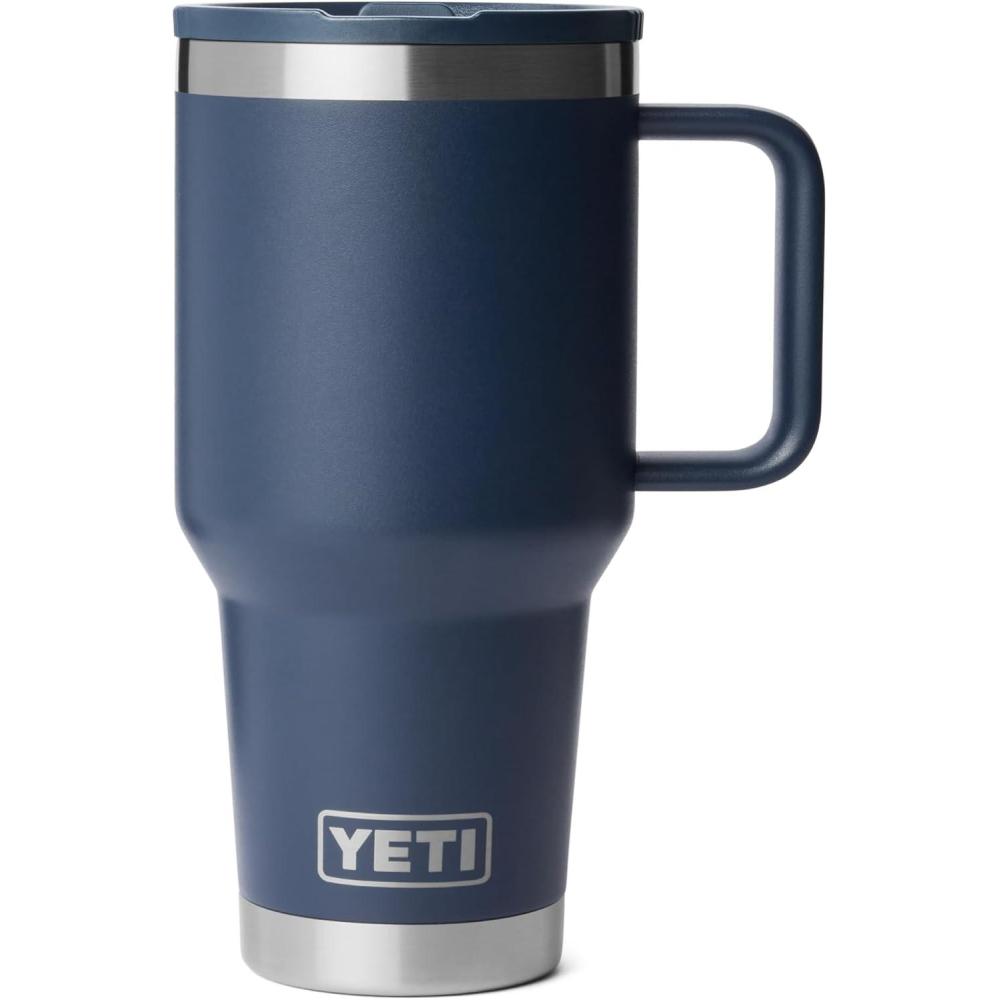 imageYETI Rambler 30 oz Travel Mug with Flip Straw Lid Stainless Steel Vacuum Insulated Leakproof Cup Holder FriendlyNavy
