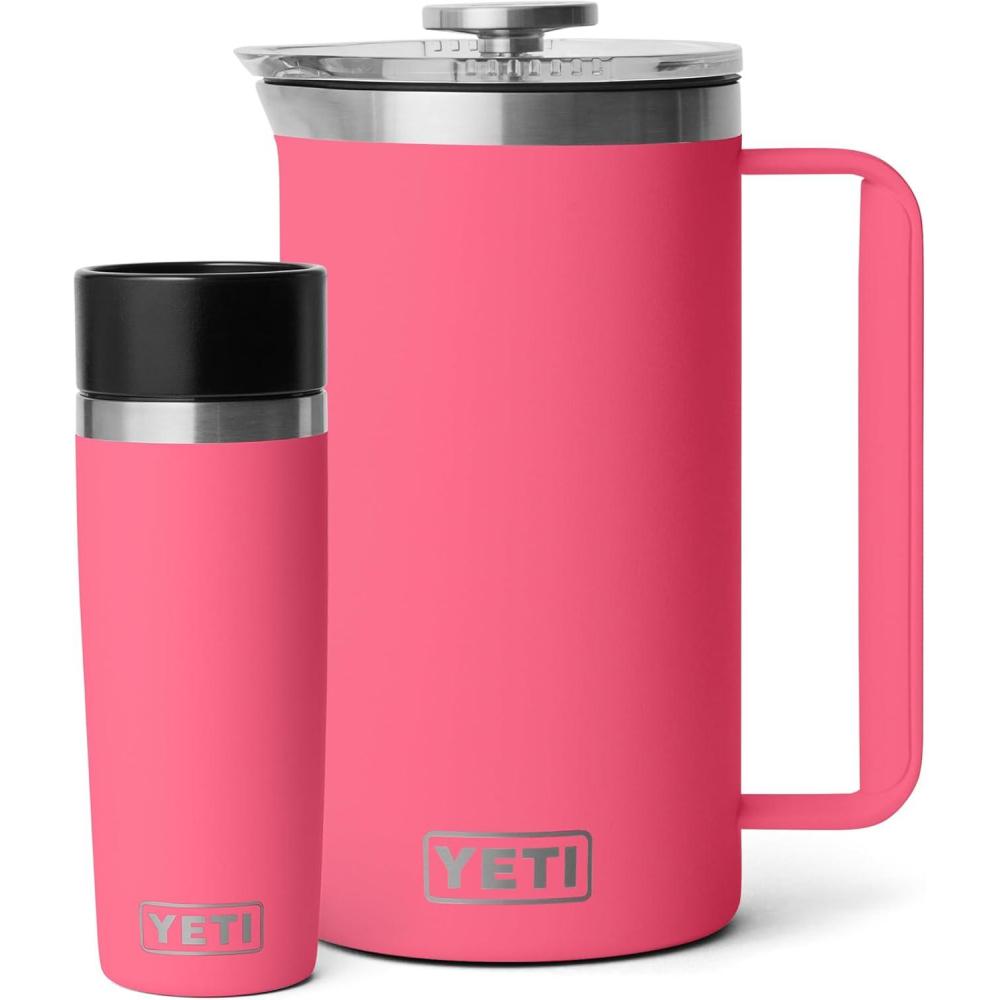 imageYETI Rambler 34 oz French Press Coffee Maker 1 16 oz Travel Bottle Stainless Steel Tropical Pink