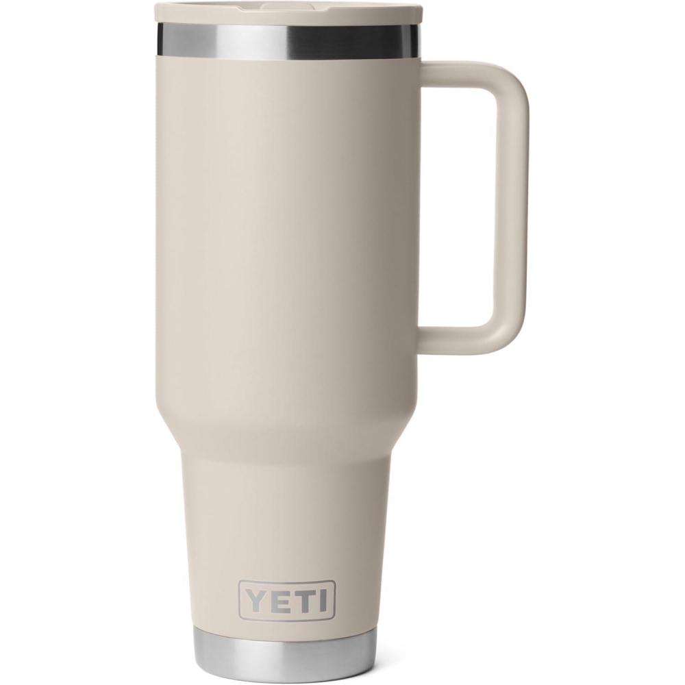 imageYETI Rambler 40 oz Travel Mug with Flip Straw Lid Stainless Steel Vacuum Insulated Leakproof Cup Holder FriendlyCape Taupe