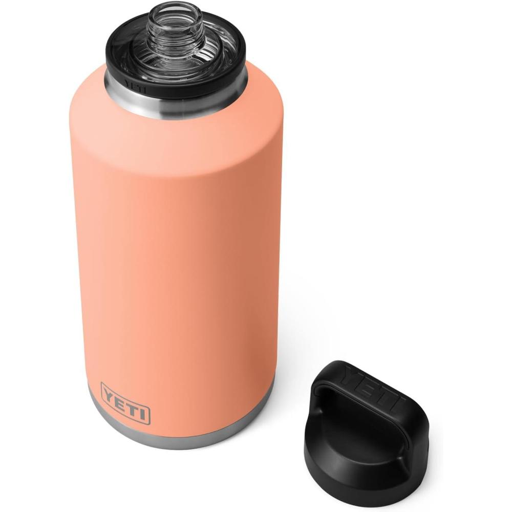 imageYETI Rambler 64 oz Bottle Vacuum Insulated Stainless Steel with Chug Cap NavyLow Country Peach
