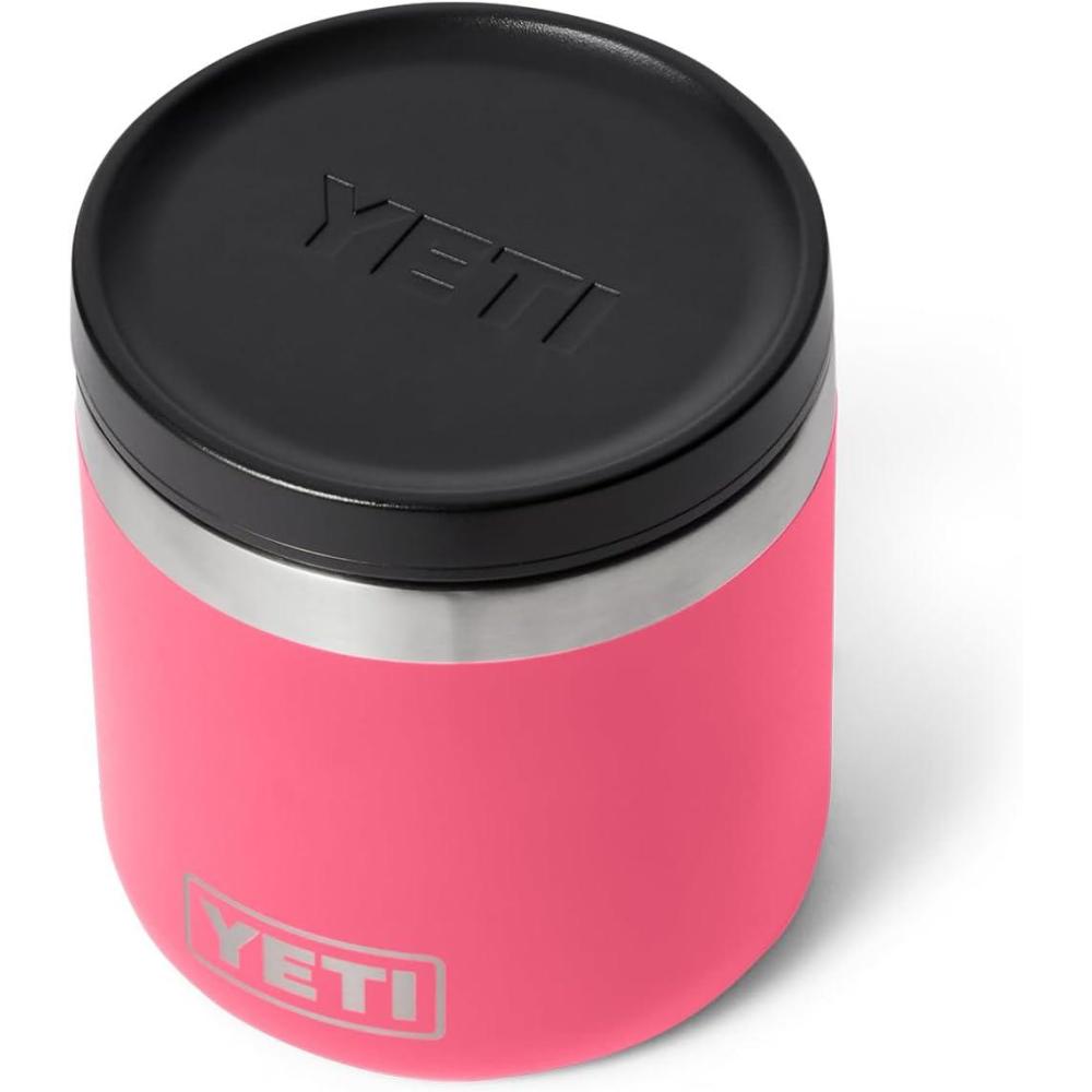 imageYETI Rambler 8 oz Food Jar Vacuum Insulated Stainless Steel With Airtight Lid Black Forest GreenTropical Pink