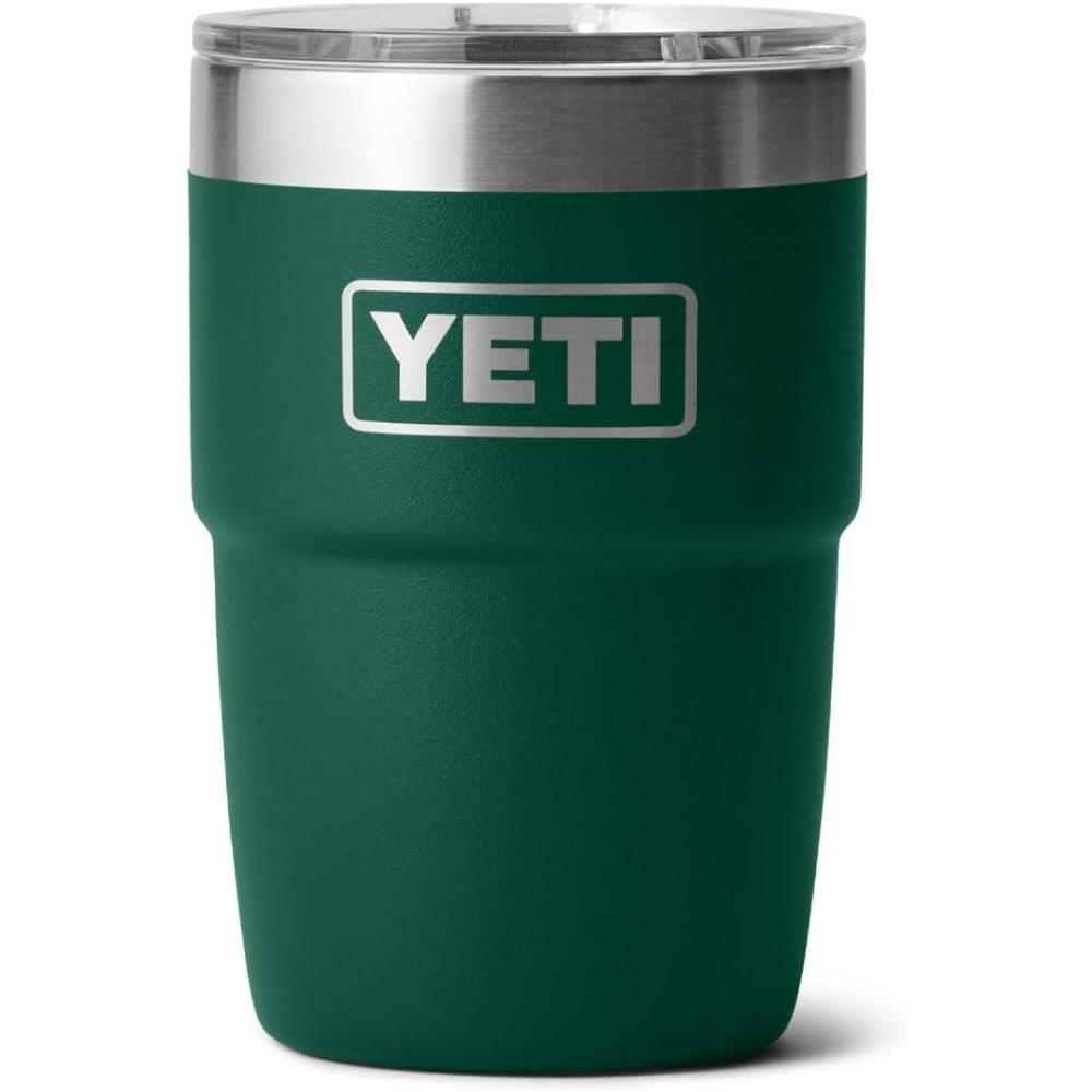 imageYETI Rambler 8 oz Insulated Coffee Mug with Lid Stackable DoubleWall Vacuum Insulated Coffee Cup DuraSip Ceramic Lining BaristaFriendly Design Stainless Steel Dishwasher SafeBlack Forest Green
