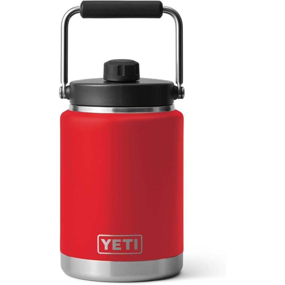 imageYETI Rambler Half Gallon Jug Vacuum Insulated Leakproof Stainless Steel with MagCapRescue Red