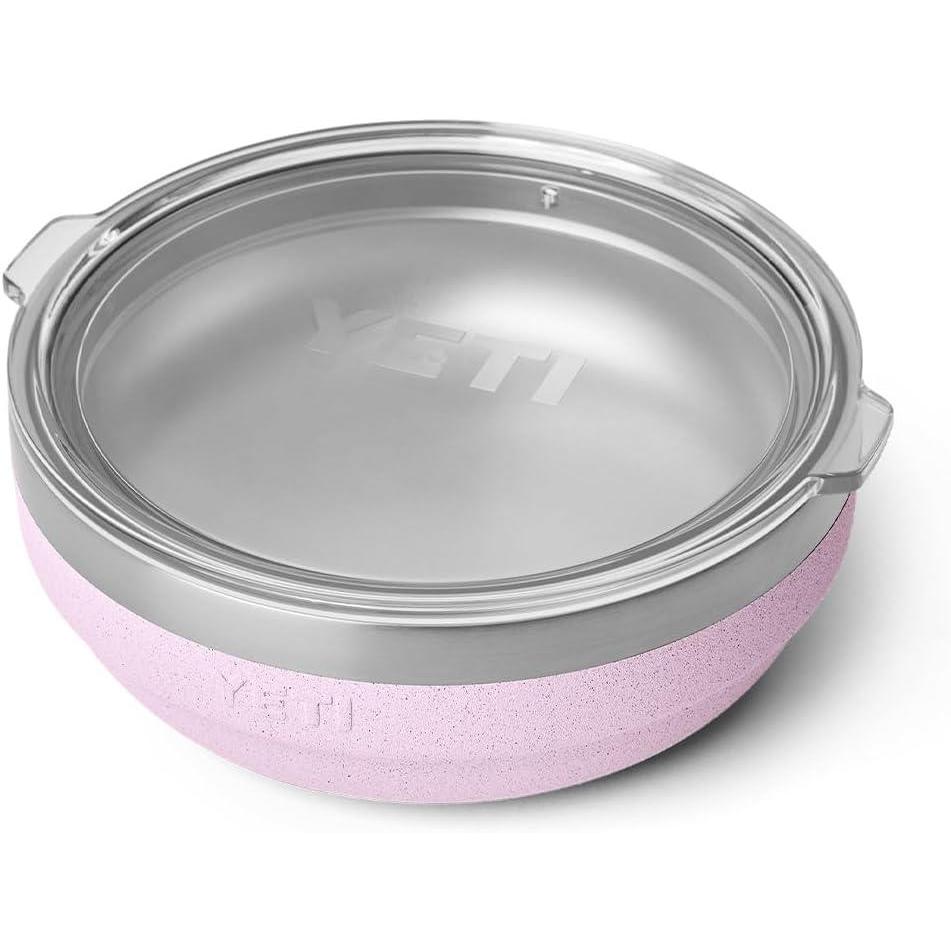 imageYETI Rambler Low Bowl Vacuum Insulated Stackable and Nestable Stainless Steel Bowl with Lid 16 Quart Cape TaupeCherry Blossom  Textured