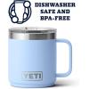 YETI Rambler 10 oz Stackable Mug, Vacuum Insulated, Stainless Steel with MagSlider Lid, White(Big Sky Blue)