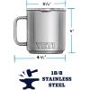 YETI Rambler 10 oz Stackable Mug, Vacuum Insulated, Stainless Steel with MagSlider Lid, White(Cape Taupe)