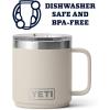 YETI Rambler 10 oz Stackable Mug, Vacuum Insulated, Stainless Steel with MagSlider Lid, White(Cape Taupe)