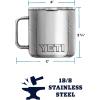 YETI Rambler 10 oz Stackable Mug, Vacuum Insulated, Stainless Steel with MagSlider Lid, White(Charcoal)