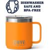 YETI Rambler 10 oz Stackable Mug, Vacuum Insulated, Stainless Steel with MagSlider Lid, White(King Crab)