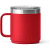 YETI Rambler 10 oz Stackable Mug, Vacuum Insulated, Stainless Steel with MagSlider Lid, White(Rescue Red)