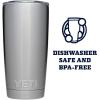 YETI Rambler 10 oz Tumbler, Stainless Steel, Vacuum Insulated with MagSlider Lid, White(Stainless)