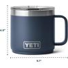YETI Rambler 14 oz CL Stackable Mug, Stainless Steel, Vacuum Insulated with MagSlider Lid Pour Over Coffee Maker Accessory Ramblers, Navy