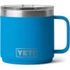 YETI Rambler 14 oz Stackable Mug, Vacuum Insulated, Stainless Steel with MagSlider Lid(Big Wave Blue)