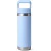 YETI Rambler 18 oz Bottle, Vacuum Insulated, Stainless Steel with Straw Cap, Moon Dust(Big Sky Blue)