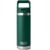 YETI Rambler 18 oz Bottle, Vacuum Insulated, Stainless Steel with Straw Cap, Moon Dust(Black Forest Green)