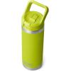 YETI Rambler 18 oz Bottle, Vacuum Insulated, Stainless Steel with Straw Cap, Moon Dust(Chartreuse)