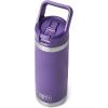 YETI Rambler 18 oz Bottle, Vacuum Insulated, Stainless Steel with Straw Cap, Moon Dust(Peak Purple)