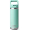 YETI Rambler 18 oz Bottle, Vacuum Insulated, Stainless Steel with Straw Cap, Moon Dust(Seafoam)