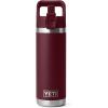 YETI Rambler 18 oz Bottle, Vacuum Insulated, Stainless Steel with Straw Cap, Moon Dust(Wild Vine Red)