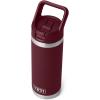 YETI Rambler 18 oz Bottle, Vacuum Insulated, Stainless Steel with Straw Cap, Moon Dust(Wild Vine Red)