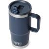 YETI Rambler 20 oz Travel Mug with Flip Straw Lid – Stainless Steel, Vacuum Insulated, Leakproof, Cup Holder Friendly(Navy)