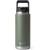 YETI Rambler 26 oz Bottle, Vacuum Insulated, Stainless Steel with Straw Cap, Black Stone(Camp Green)