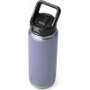 YETI Rambler 26 oz Bottle, Vacuum Insulated, Stainless Steel with Straw Cap, Black Stone(Cosmic Lilac)