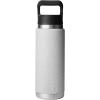 YETI Rambler 26 oz Bottle, Vacuum Insulated, Stainless Steel with Straw Cap, Black Stone(Grey Stone-Textured)