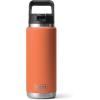 YETI Rambler 26 oz Bottle, Vacuum Insulated, Stainless Steel with Straw Cap, Black Stone(High Desert Clay)
