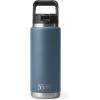 YETI Rambler 26 oz Bottle, Vacuum Insulated, Stainless Steel with Straw Cap, Black Stone(Nordic Blue)